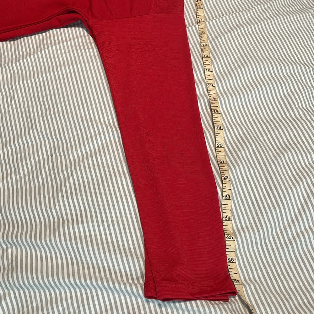 DKNY Red V-Neck Long Sleeve Top - Picture 2 of 7